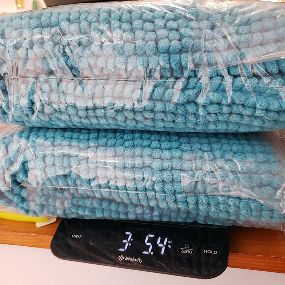 Chenille Bathroom Rug Bath Mat Set 35x24 Teal Blue Shaggy Absorbent Thick Dorm - Picture 16 of 16